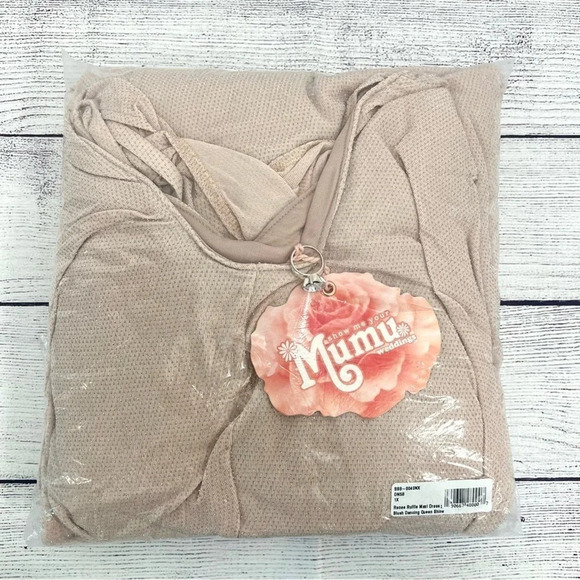 Show Me Your Mumu Renee Ruffle Maxi Dress in Dancing Queen Shine Blush Size 1X - Picture 4 of 11